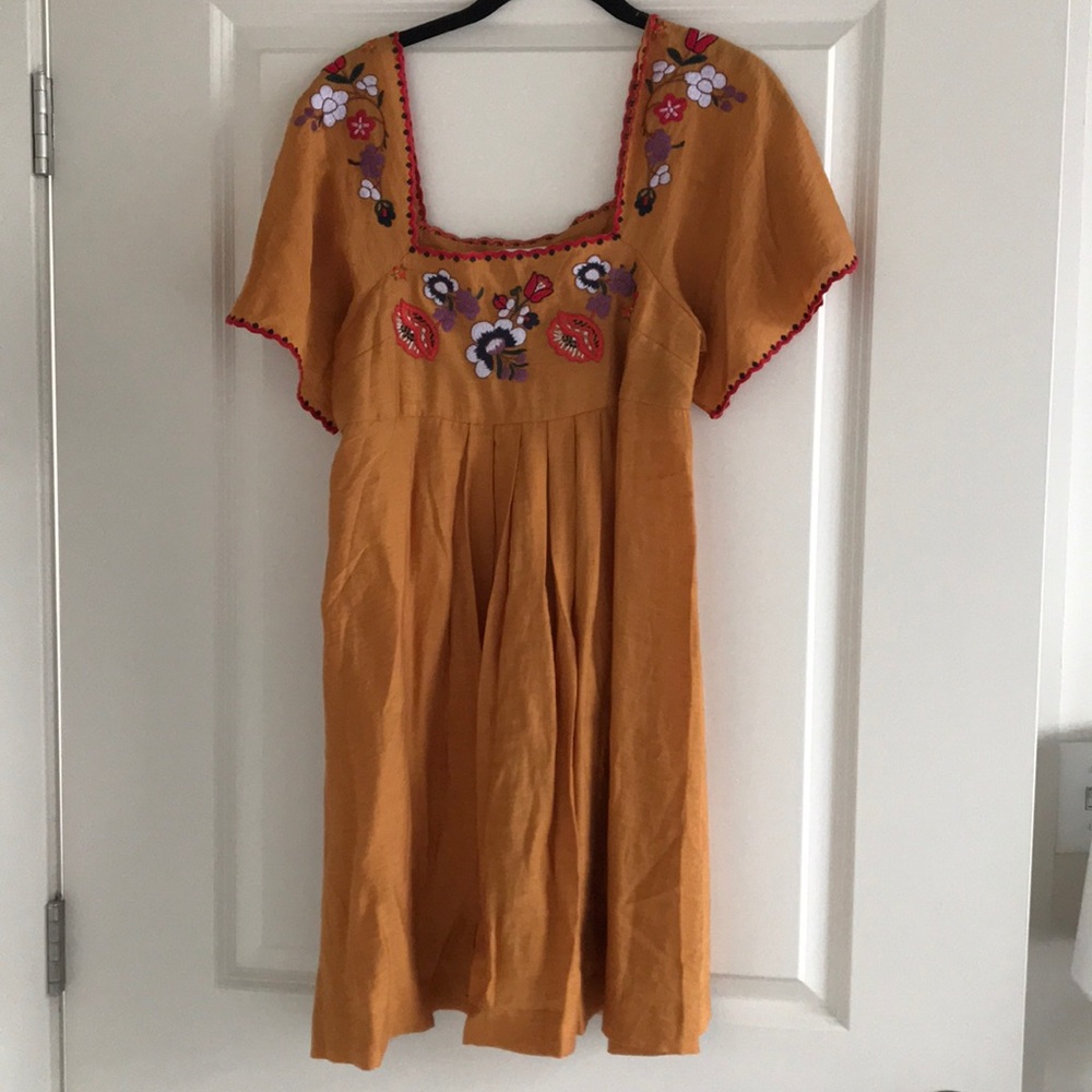 Madewell embroidered square neck dress